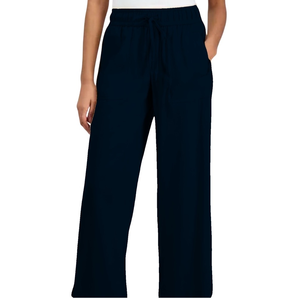 Nautica Linen Blend Night Sky Drawstring Wide Leg Crops Size XL